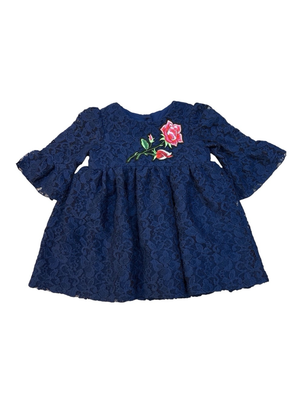 Pastourelle by Pippa & Julie Navy Blue Lace Rose Dress 12M